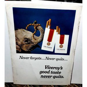1969 Viceroy Cigarettes Vintage Print Ad Original
